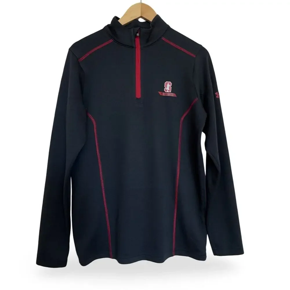 Under Armour Stanford Black Red Quarter-Zip Pullover Men’s Medium Style UM7525